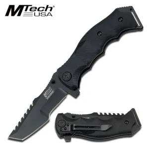 MTECH USA Xtreme 4" Black Upper Serrated Blade G10