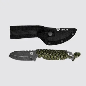 TRUE UTILITY Nekkid Fixed Blade Knife 2.4" Sheepsfoot Blade w/ Paracord Wrapped Handle & Sheath