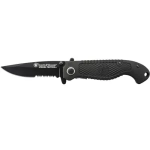 SMITH & WESSON S&W Folding Black Serrated Knife