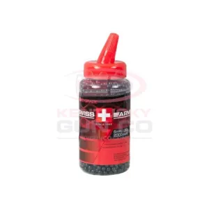 SWISS ARMS 6mm Airsoft BBs, 0.36g, 2,000 Rds, Black