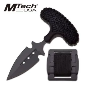 MTECH USA 4" Silver Spear Point Blade Black Handle