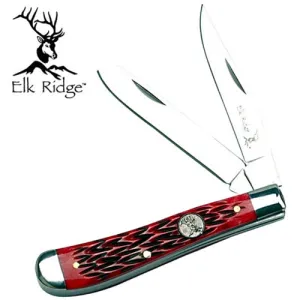 ELK RIDGE Gentlemans 2.75" Trapper Red Bone Knife