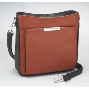 GUN TOTE'N MAMAS Slim Cross Body Bag Cinnamon and Black