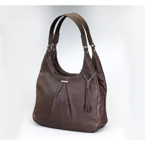 GUN TOTE'N MAMAS Pleatd Slouch Bag Brown 12"