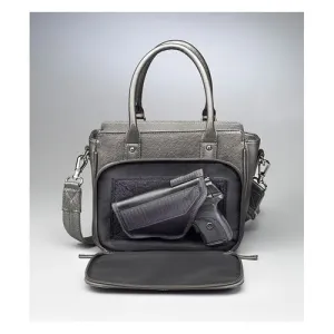 GUN TOTE'N MAMAS Park Avenue Tote Gunmetal Gray 9-5/8"