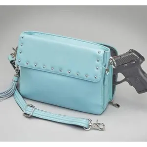 GUN TOTE'N MAMAS Embroidered Ice Blue Lambskin