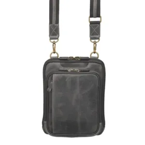 GUN TOTE'N MAMAS Buffalo Leather Cross Body Bag RFID Grey