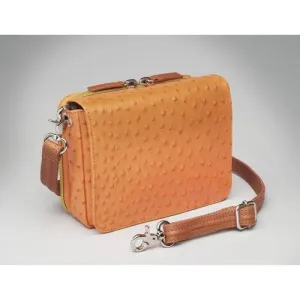 GUN TOTE'N MAMAS Crossbody Organizer Orange Debossed Cowhide
