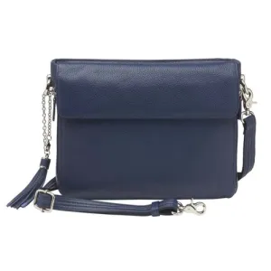 GUN TOTE'N MAMAS American Cowhide Cross Body Cluth Purse - Indigo Blue