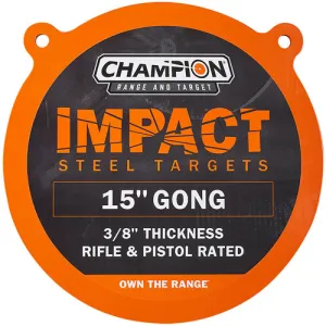 CHAMPION Center Mass Gong 15" Pistol/Rifle Gray AR500 Steel
