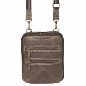 GUN TOTE'N MAMAS Buffalo Leather ESSENTIAL Crossbody Bag BROWN