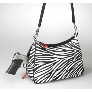 GUN TOTE'N MAMAS Basic Hobo HandBag Zebra 13"