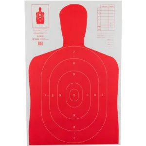 ACTION TARGET B-27E High Visibility Fluorescent Red Silhouette 23x36" | 100 Count
