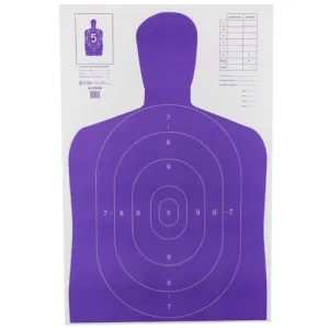ACTION TARGET B-27E High Visibility Fluorescent Purple Silhouette 23x35" Target | 100 Count