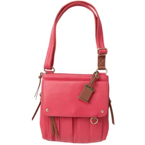 BULLDOG Cross Body Purse w/Holster Pink Leather Ambi