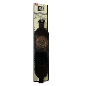 AA&E LEATHERCRAFT Trophy Gunsling Brown Embossed Deer Head Shell Hol