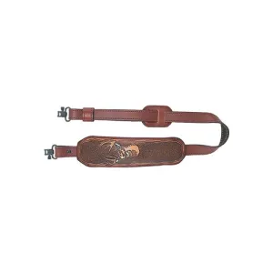 AA&E LEATHERCRAFT Trophy Gunsling, Leather Embossed Deer Head