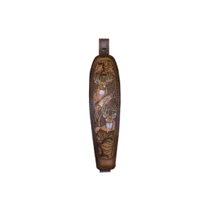 AA&E LEATHERCRAFT Trophy Gunsling Embossed Deer Heads Leaping Deer