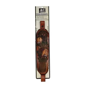 AA&E LEATHERCRAFT Trophy Gunsling Embossed Elk Deer Brown