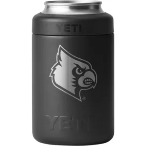 YETI 12oz Rambler Colster - Black / University of Louisville Engraved