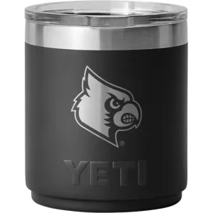 YETI 10oz Lowball Rambler - Black / University of Louisville Engraved