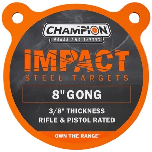 CHAMPION Center Mass Gong 8" Rifle Gray AR500 Steel .38"