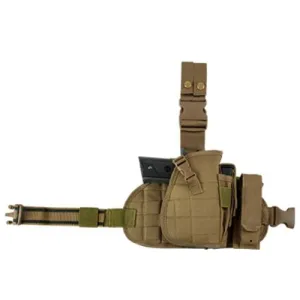NCSTAR 2956 Drop Leg MOLLE Panel/Holster/MagPch Tan RH