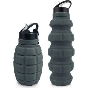 CALIBER GOURMET Silicone Collapsible Grenade Water Bottle, 580ml