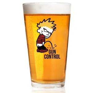 2 MONKEY TRADING Pint Glass P on Gun Control