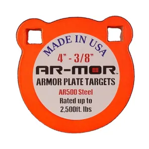 AR-MOR TARGETS 4 x 3/8" Round Gong Armour Plate Target