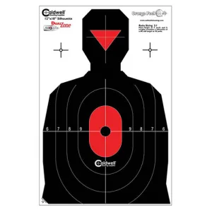 CALDWELL Silhouette Dual Zone Paper Black/Red 8 Per Pkg