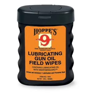 HOPPE'S Lubricating Oil Wipes, 3x5" 50 Count