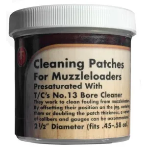 THOMPSON CENTER Presaturated Cleaning Patches, Jar Of 100, 2 1/2"
