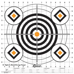 CALDWELL High Contrast Sight-In Targets, Black/Orange 16"