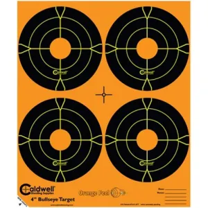CALDWELL Orange Peel 4" Bullseye Targets, 5 Sheets
