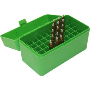 MTM Cae Gard 50 Round Ammo Box for 300 WSM, 45-70, 7MM Rem | Green