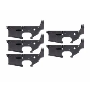 ANDERSON AM-15 Multi-Caliber AR15 STripped Lower Receiver w/ Open Trigger - Black - 5 PACK COMBO