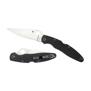 SPYDERCO Police Model 4 G-10 Black K390 Plain Edge