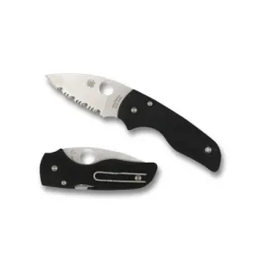 SPYDERCO Lil' Native G-10 Black Compression Lock Serr Edge