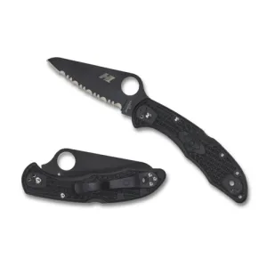 SPYDERCO Salt 2 Lightweight Black Black Blade/H1 Serr Edge