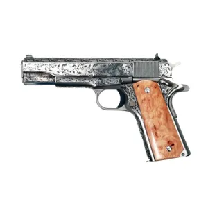COLT Custom Government 1911 Classic 45 ACP 5" 7rd - Engraved Stainless w/ Maple Burl Grips