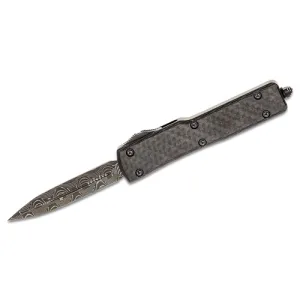 MICROTECH KNIVES UTX-70 D/E OTF 2.41" Damascus Carbon Fiber Top