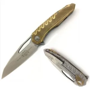 MICROTECH KNIVES SIGIL BRASS HANDLE STONEWASHED S/E 196-10BR