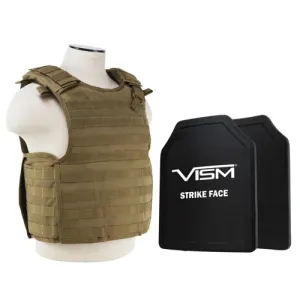 NCSTAR QR Carrier Vest Tan w/2 11x14 Shooters Cut