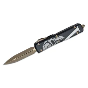 MICROTECH KNIVES Molon Labe Spartan Ultratech Auto OTF 3.46" Double Edge Dagger Blade | Black Handle