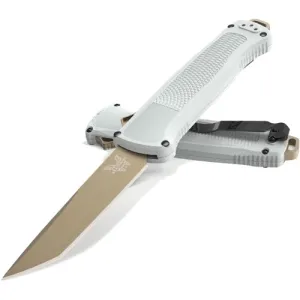 BENCHMADE 5370FE-02 Shootout OTF AUTO Knife 3.51" FDE Tanto Blade - Cool Gray Grivory Handles