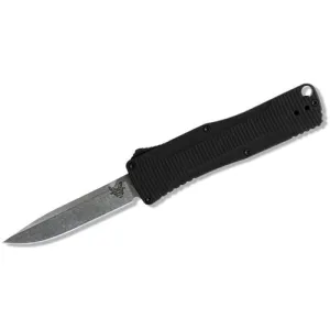 BENCHMADE OM AUTO OTF Knife 2.475" Clip Point Blade w/ Black Billet Aluminum Handles