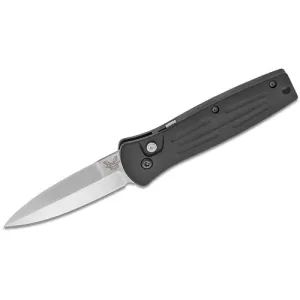 BENCHMADE 3551 Pardue Stimulus Auto Folding 2.99" Plain Blade Knife - Black / Satin