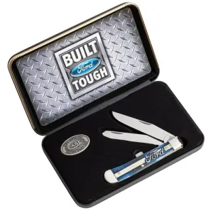 CASE KNIVES Ford Gift Set - Emblsh Smooth Natural Bone Trapper