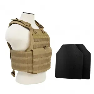 NCSTAR Plate Carrier VEST 10x12 Lvl IIIA STR Plate - Tan